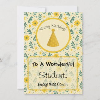 Printable Student Birthday Card für Lehrer Einladung