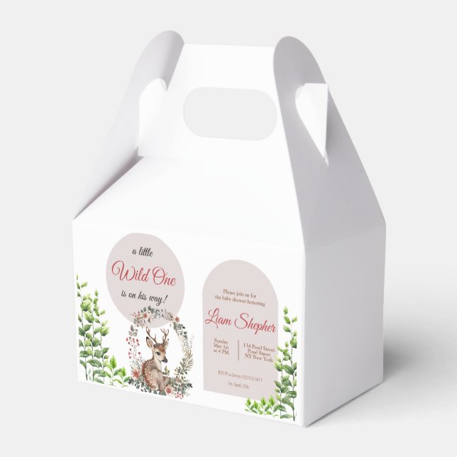Printable Sweet Baby Deer Wildblumen Forest Vibe Geschenkschachtel (Vorderseite)