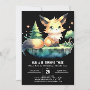 Printable Sweet Fox Birthday Einladung