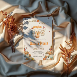 Printable Sweet Little Pumpkin Baby Dusche Einladung