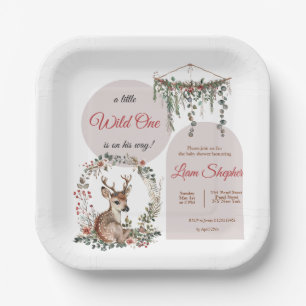 Printable Sweet Woodland Baby Dusche Teller