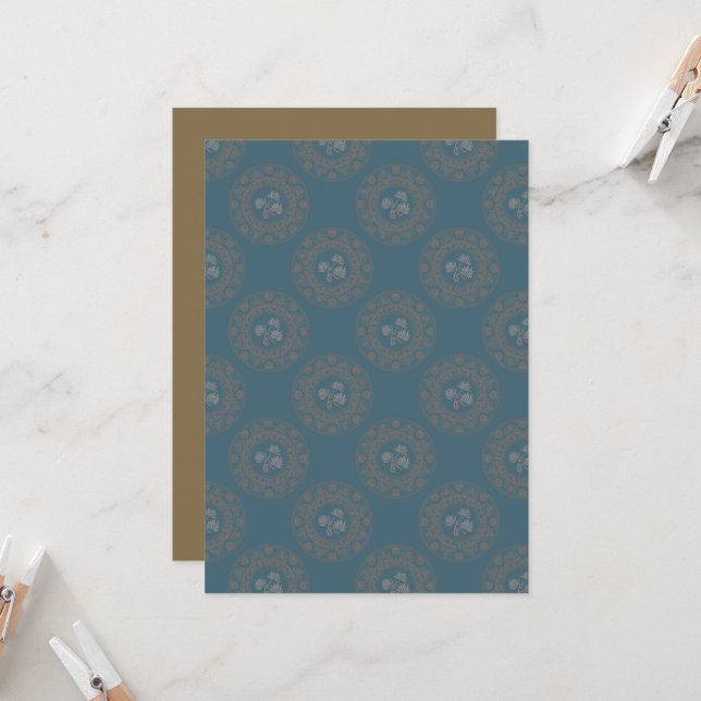 Printable Tapestry Rokoko Classic Polk Dot Mandala Einladung (Vorderseite/Rückseite Beispiel)