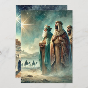 Printable Three Wise Men Nativbook Einladung
