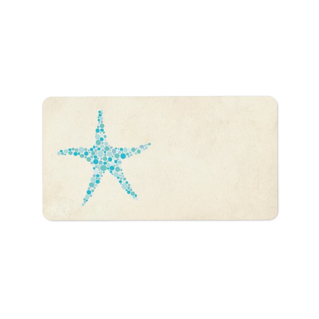 Printable Türkise Aqua Starfish Adressetiketten (Vorne)