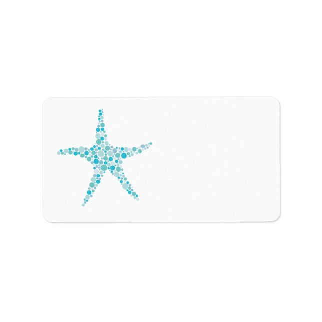 Printable Türkise Aqua Starfish Adressetiketten (Vorne)