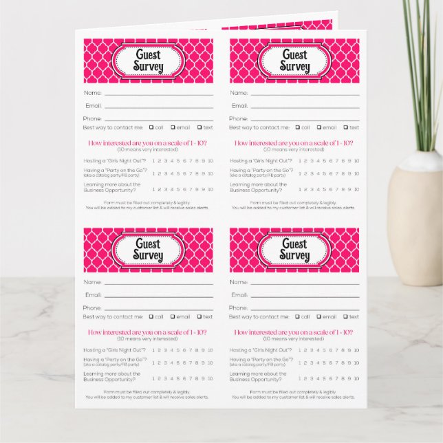 Printable Vendor Slips – Editable Instant Download Karte (Vorderseite)