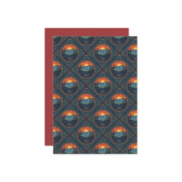 Printable Vintag Wilderness Sunset Mandala Tiled Einladung