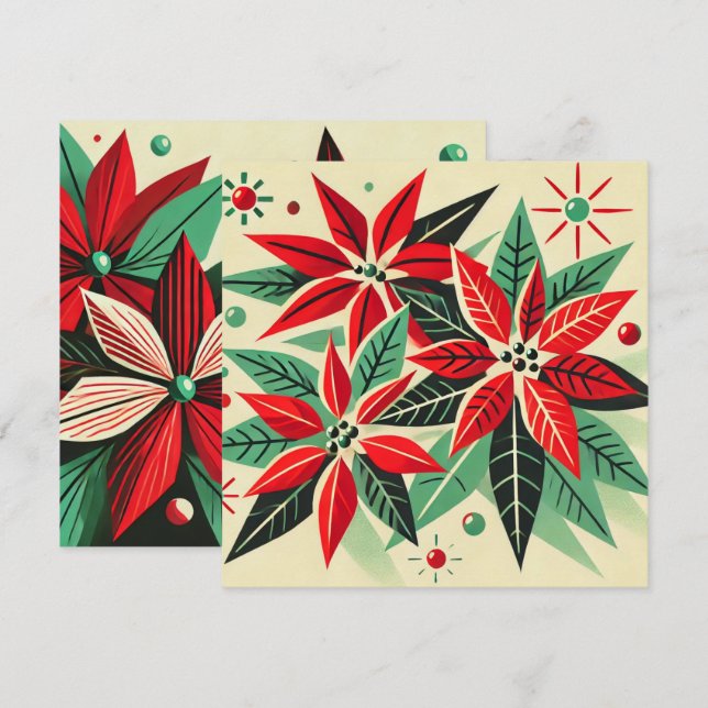 Printable Vintage Christmas 50er Pop Einladung (Vorne/Hinten)