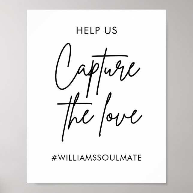 Printable Wedding Capture the Liebe Hashtag Sign Poster (Vorne)