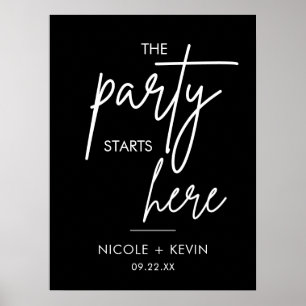 Printable Wedding Sign Party fängt hier an Poster