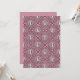 Printable Whimsical Pink Snowman Mandala Geo Tile Einladung
