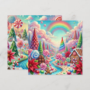 Printable Whimsical Poinsettia Candyland Scrapbook Einladung