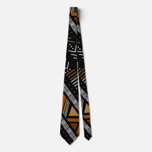 Printed African Bogolan Neck Tie Krawatte