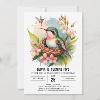 Printed Children Bird zum Geburtstag Einladung