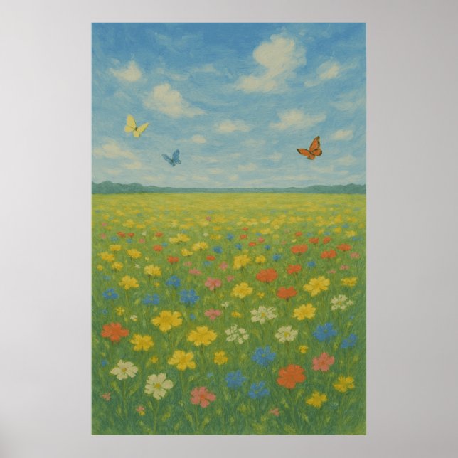 Printemps 5 Le pré s'éveille, impression saisonniè (Devant)