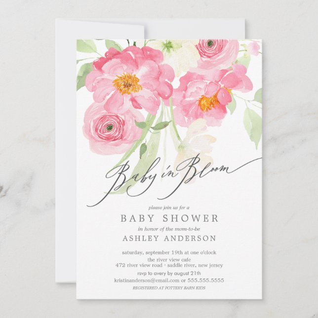 Printemps Blossoms Baby In Bloom Invitation (Devant)