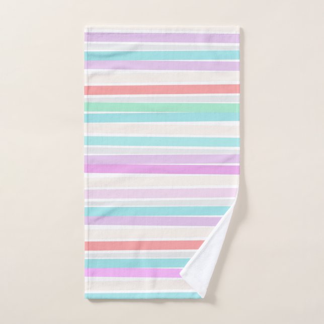 Printemps couleurs d'été en rayures (Serviette à main)