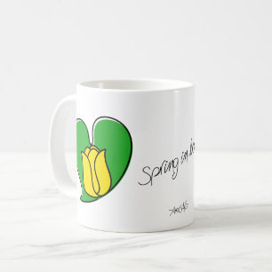 Printemps dans l'amour - Tulipes Jaunes Café Mug