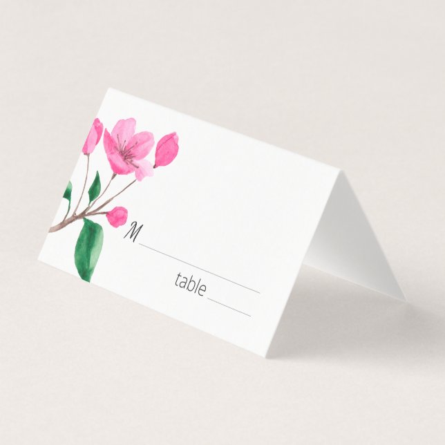 Printemps Fleur de cerisiers. Carte de place de ta (Front)
