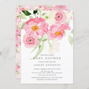 Printemps fleurit Floral Baby shower Invitation