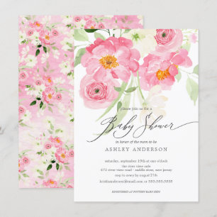 Printemps fleurit Floral Baby shower Invitation