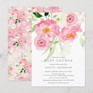 Printemps fleurit Floral Baby shower Invitation