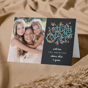 Printemps fleurit Pâques Carte de voeux photo