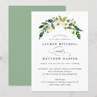 Printemps Floral Élégant Mariage Invitation