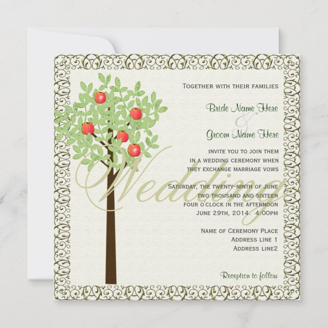 printemps, invitations de mariage d'été. (Devant)