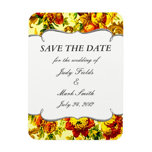 Printemps Mariage Enregistrer Le Magnet Date (Vertical)