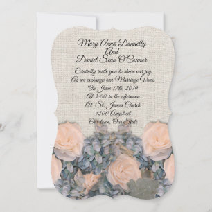 Printemps mariage Invitations lin élégant