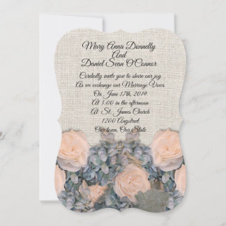 Printemps mariage Invitations lin élégant