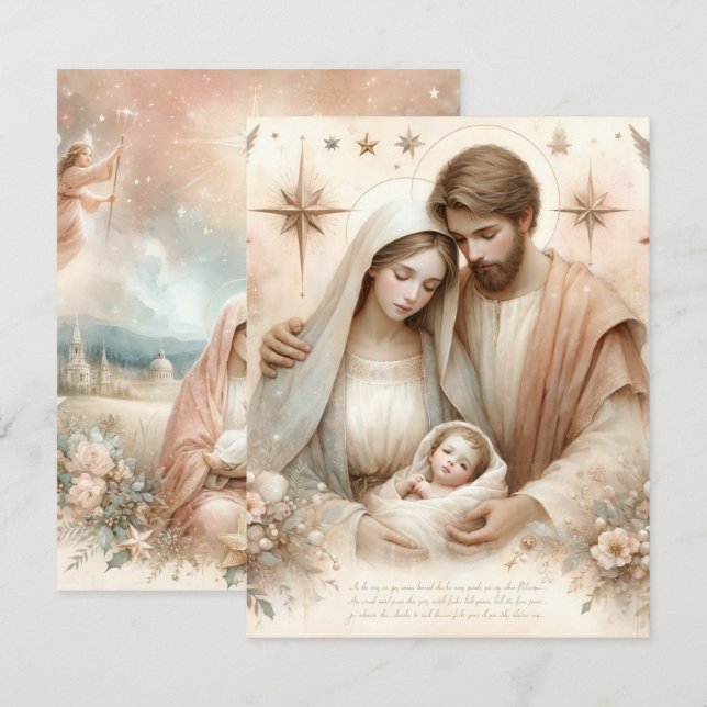 Printfloraler Aquädukt Jesus Cardstock Einladung (Vorne/Hinten)