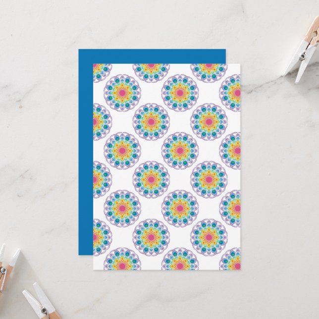 Printform Rainbow Floral Polka Dot Scrapbook Paper Einladung (Vorderseite/Rückseite Beispiel)