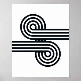 Printmedien mit paralleler Linien - Schwarz und We Poster