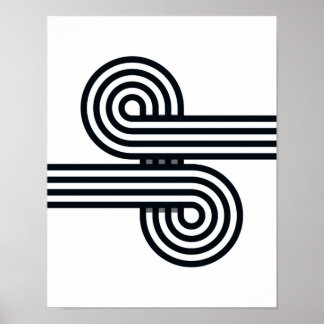 Printmedien mit paralleler Linien - Schwarz und We Poster
