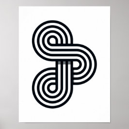 Printmedien mit paralleler Linien - Schwarz und We Poster
