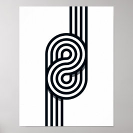 Printmedien mit paralleler Linien - Schwarz und We Poster