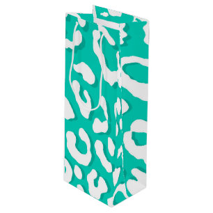 Printminte aus weißem Leopard Geschenktüte Für Weinflaschen