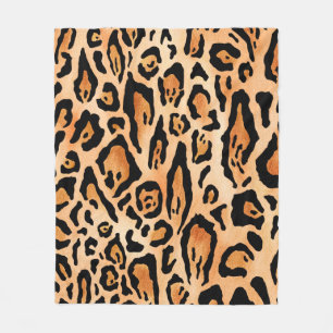 Printmuster der Watercolor-Cheetah Fleecedecke