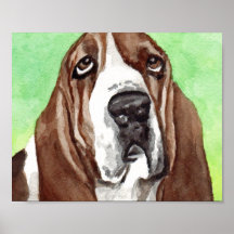 Prints von Basset Hound Wasserfarben
