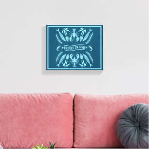 Prints von Meeresfrüchten Art Deco Leinwanddruck
