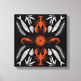 Prints von Meeresfrüchten Art Deco Leinwanddruck