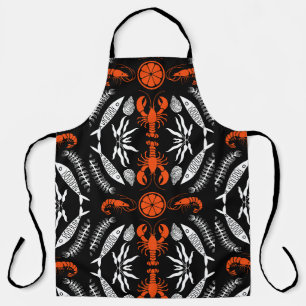 Prints von Meeresfrüchten Art Deco Schürze