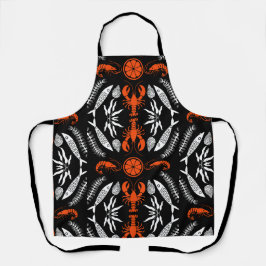 Prints von Meeresfrüchten Art Deco Schürze