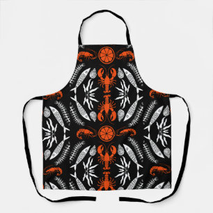 Prints von Meeresfrüchten Art Deco Schürze