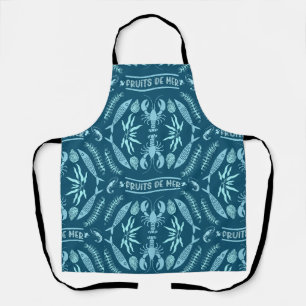 Prints von Meeresfrüchten Art Deco Schürze