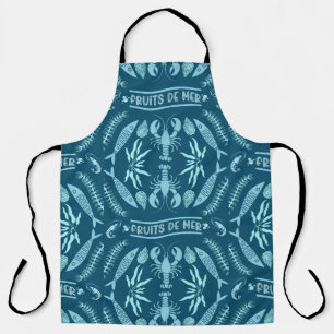 Prints von Meeresfrüchten Art Deco Schürze