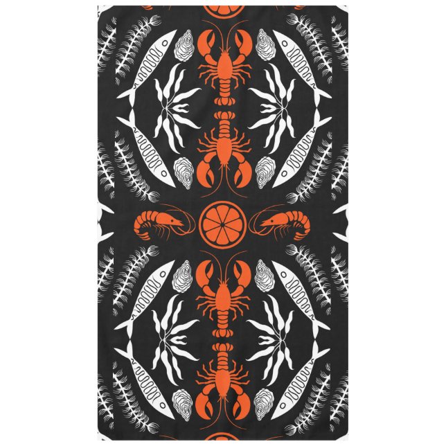 Prints von Meeresfrüchten Art Deco Tischdecke (Vorderseite)