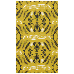 Prints von Meeresfrüchten Art Deco Tischdecke